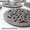 Urbalabs Round Wooden Celtic Aged Grey 6 Pc with Box Custom Engraved Coasters Wood Home Decor Decorative Table Coasters Coffee Table Decor product 3